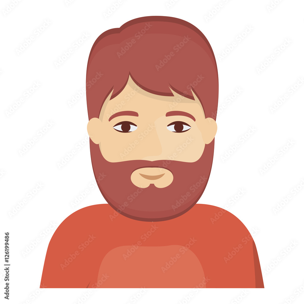 Man cartoon with beard icon. Male avatar person human and people theme. Isolated design. Vector illustration Man cartoon with beard icon. Male avatar person human and people theme. Isolated design. Vector illustration