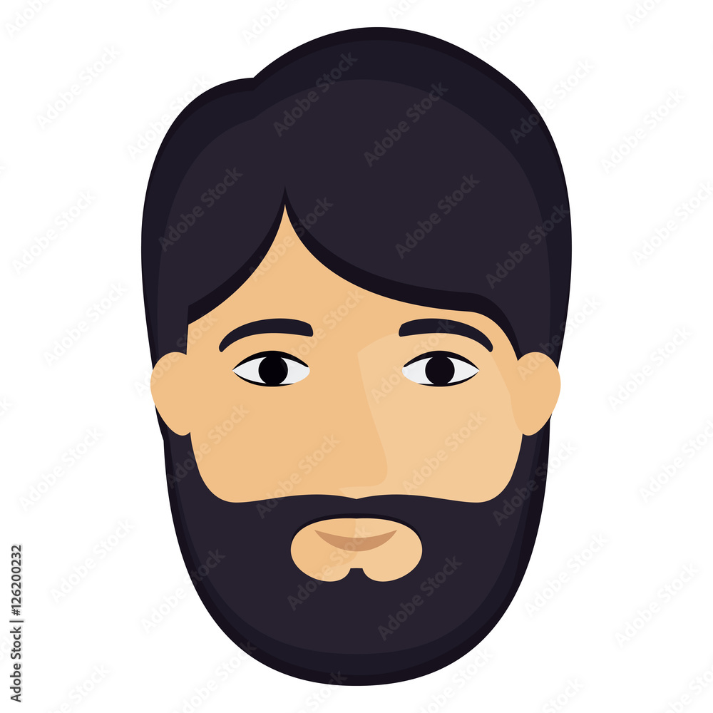 Man cartoon with beard icon. Male avatar person human and people theme. Isolated design. Vector illustration Man cartoon with beard icon. Male avatar person human and people theme. Isolated design. Vector illustration