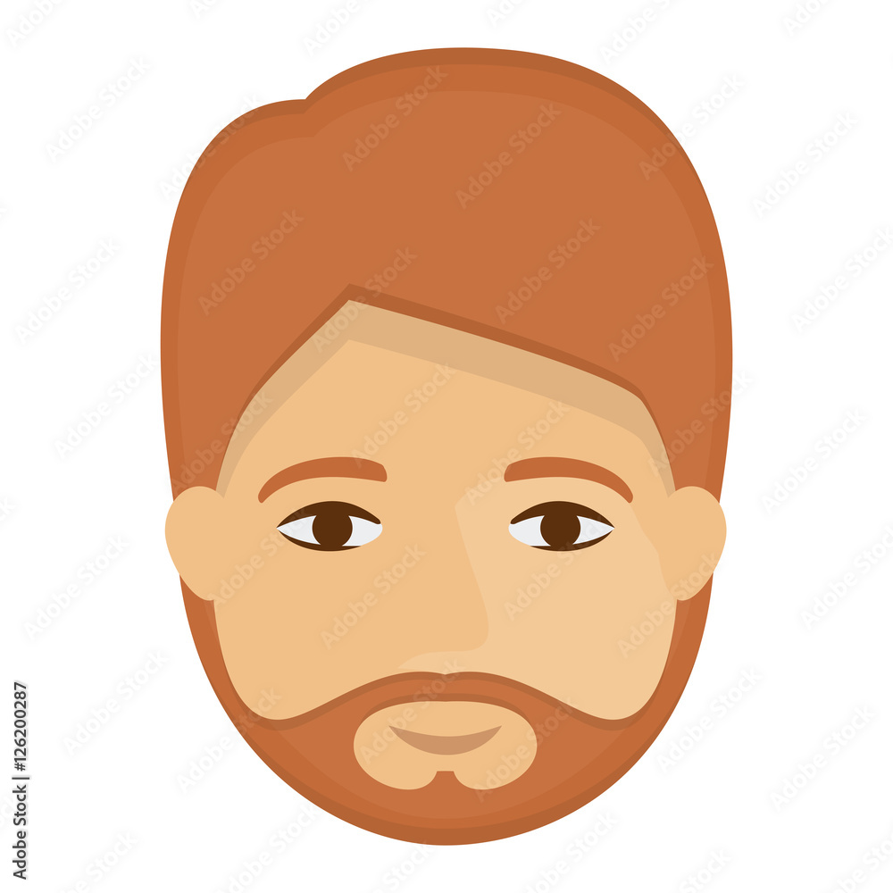 Man cartoon with beard icon. Male avatar person human and people theme. Isolated design. Vector illustration Man cartoon with beard icon. Male avatar person human and people theme. Isolated design. Vector illustration