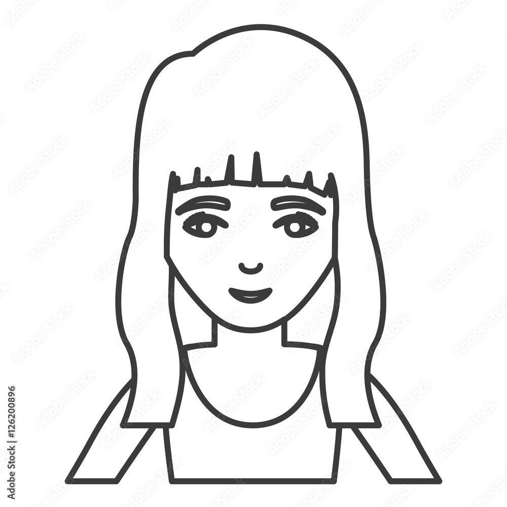 Woman cartoon icon. Female avatar person human and people theme. Isolated and silhouette design. Vector illustration Woman cartoon icon. Female avatar person human and people theme. Isolated and silhouette design. Vector illustration