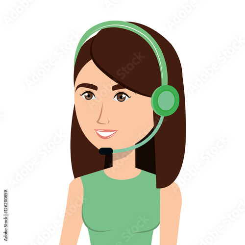 call center agent avatar vector illustration design