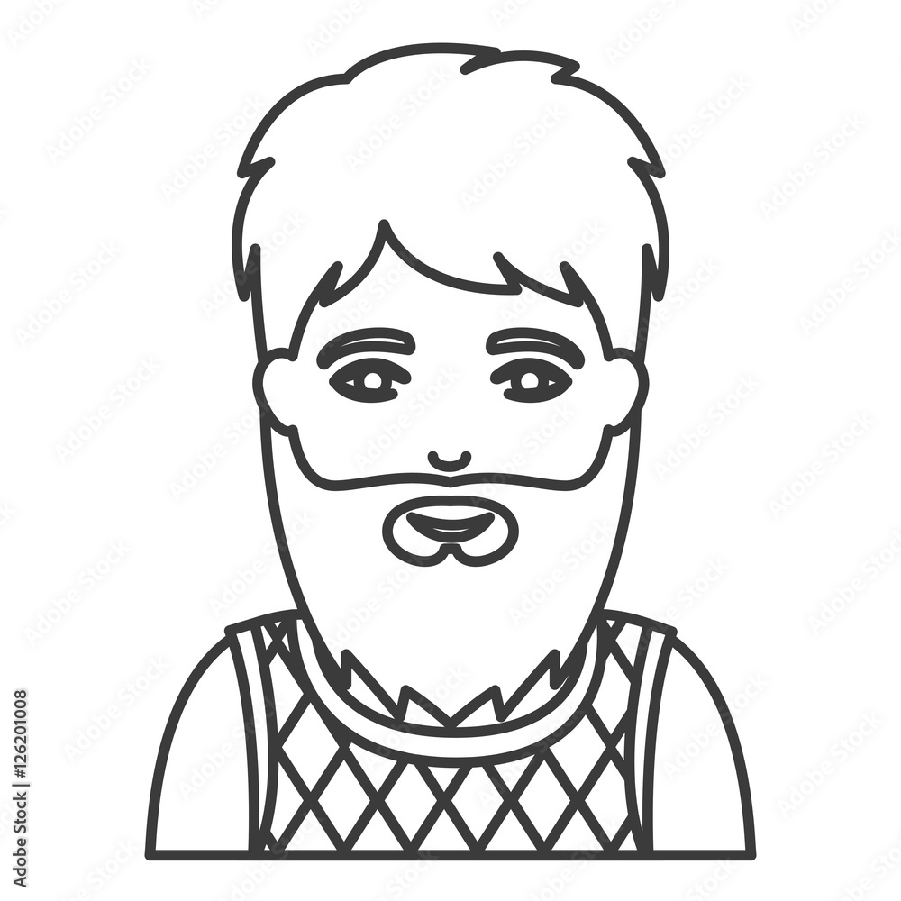 Man cartoon with beard icon. Male avatar person human and people theme. Isolated and silhouette design. Vector illustration Man cartoon with beard icon. Male avatar person human and people theme. Isolated and silhouette design. Vector illustration