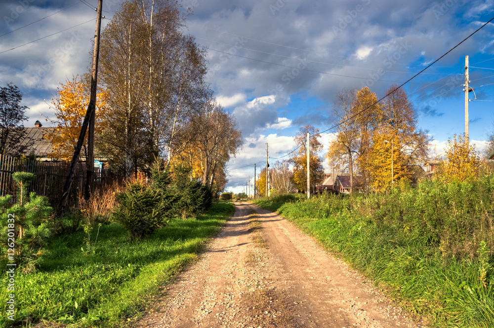 Russian village street road