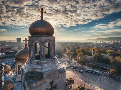 The Cathedral of the Assumption in Varna, Aerial view