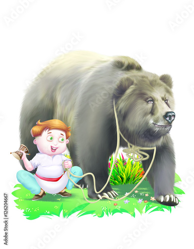 Black bear and a showman