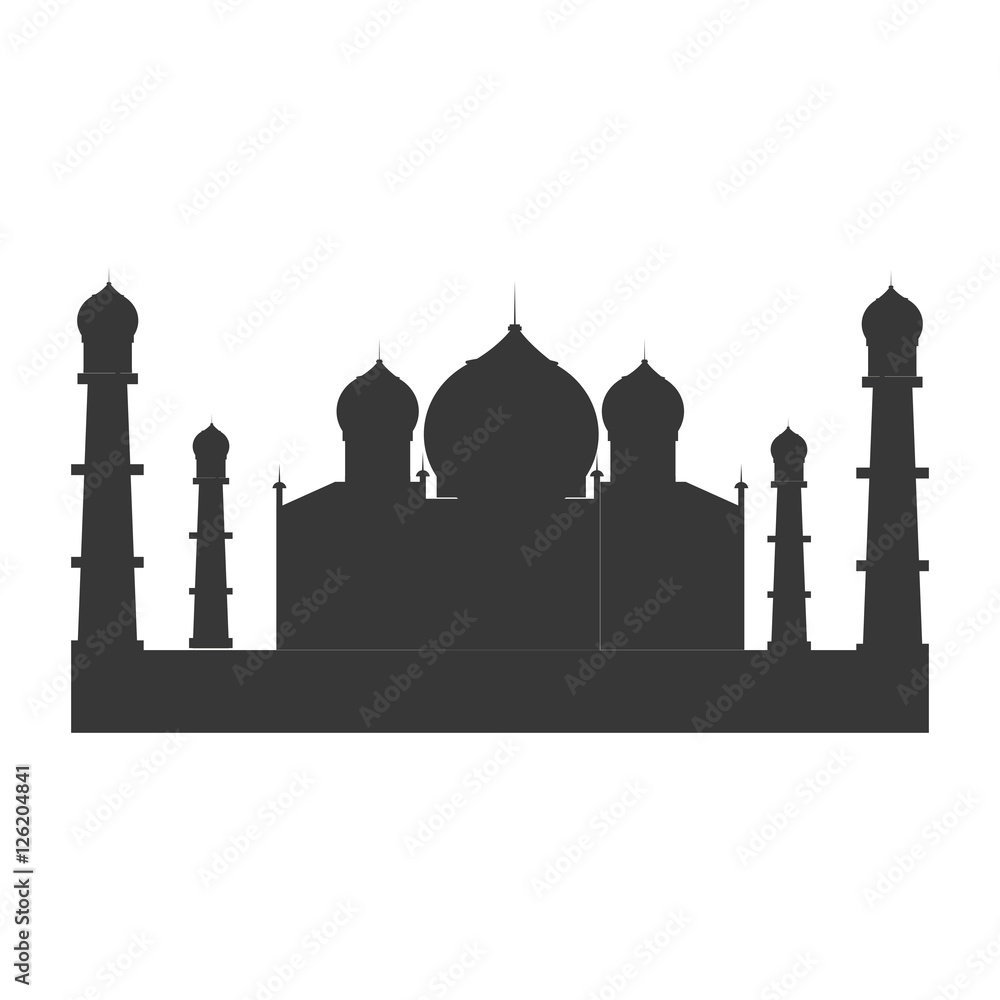 indian landmark building icon vector illustration design