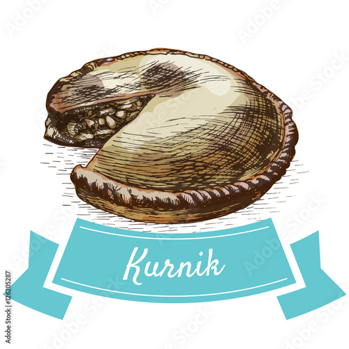 Kurnik colorful illustration.