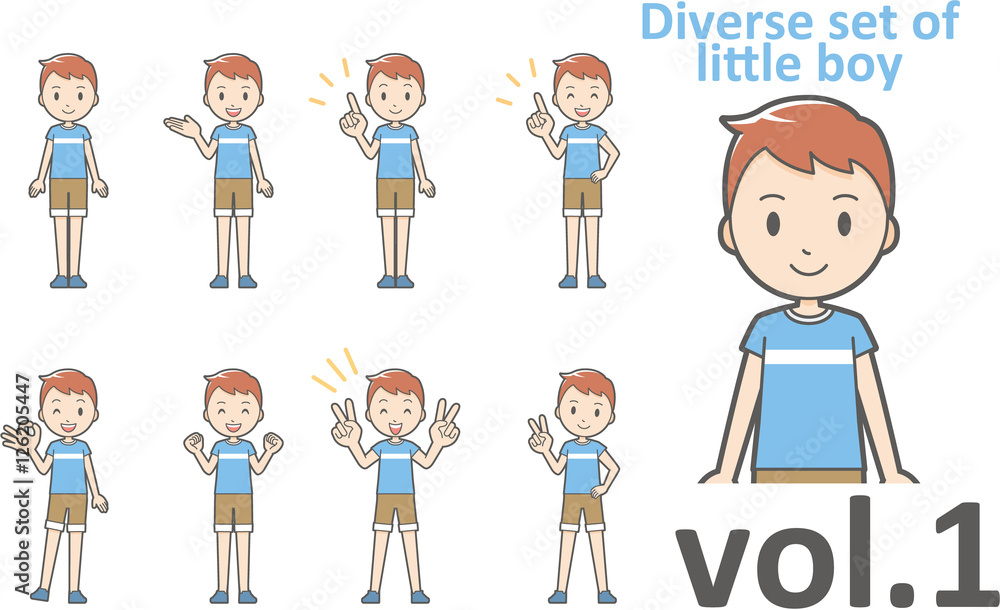 Diverse set of little boy , EPS10 vector format vol.1 Diverse set of little boy , EPS10 vector format vol.1