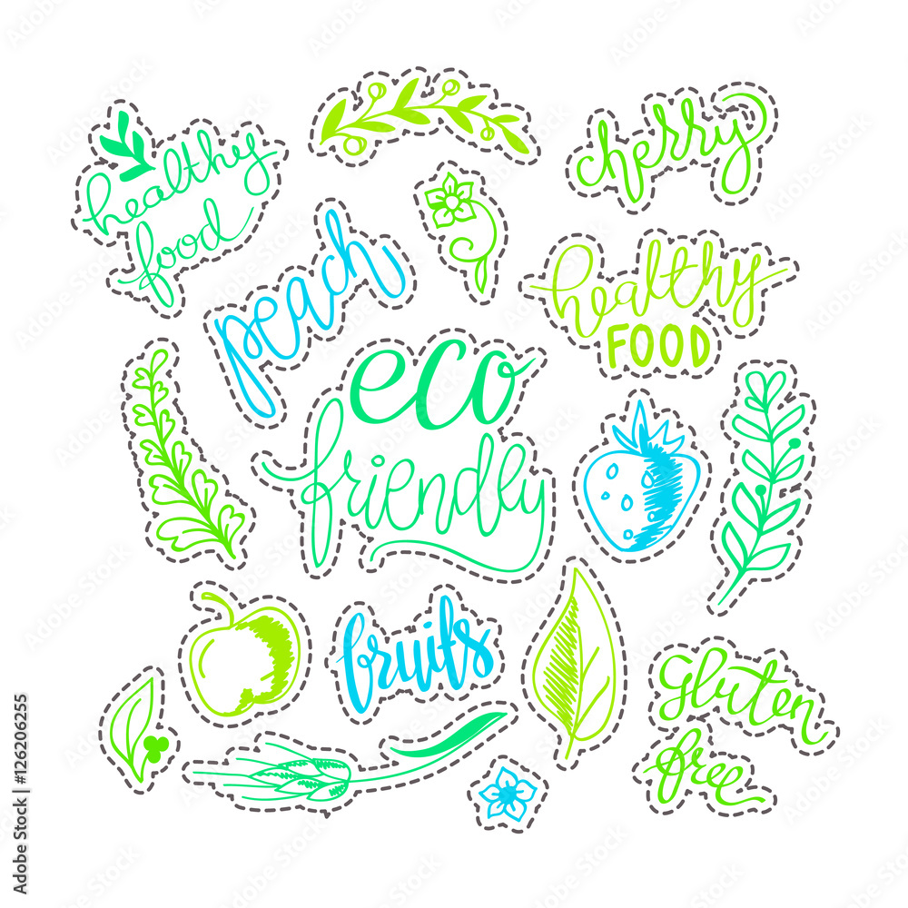 Vector eco friendly concept - design element made from stickers