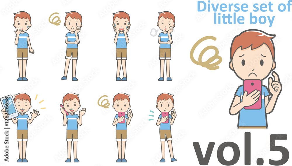 Diverse set of little boy , EPS10 vector format vol.5 Diverse set of little boy , EPS10 vector format vol.5