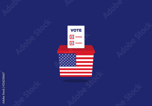 USA Election ballot vote box