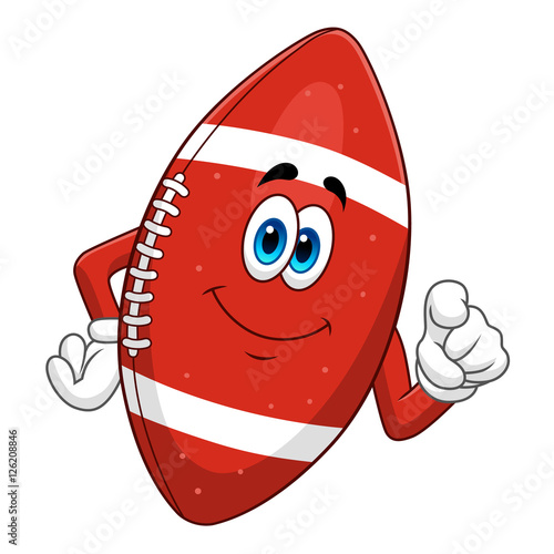 American footbal ball points finger