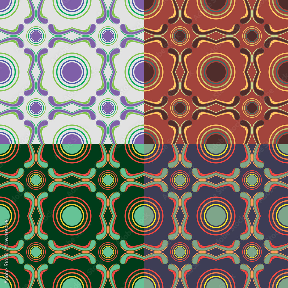 Fototapeta premium Set of vector seamless patterns