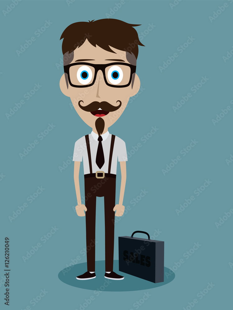 businessman office salesman guy funny cartoon character