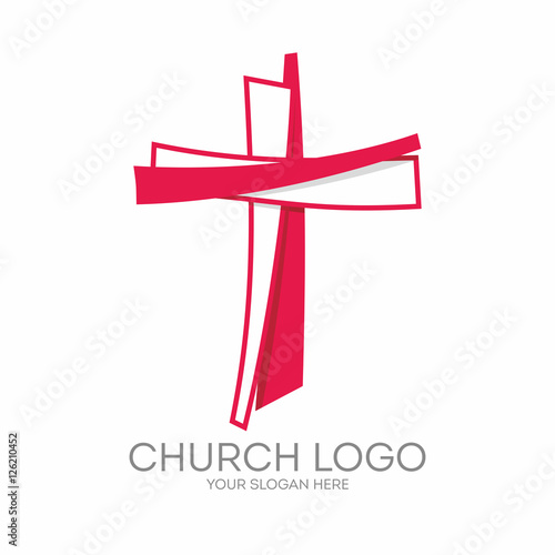Church logo. Christian symbols. The cross of Jesus Christ.