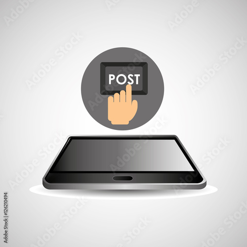 smartphone black lying post icon design vector illustration eps 10