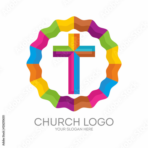 Church logo. Christian symbols. The cross of Jesus