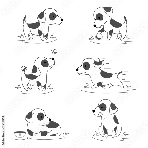Cute puppy dog doodle vector character