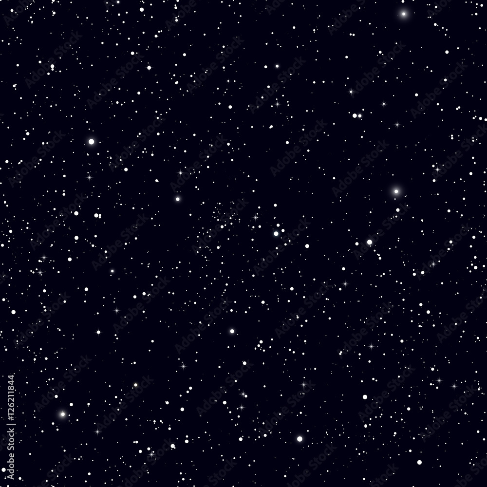 Space with stars vector background. Galaxy and planets in cosmos pattern