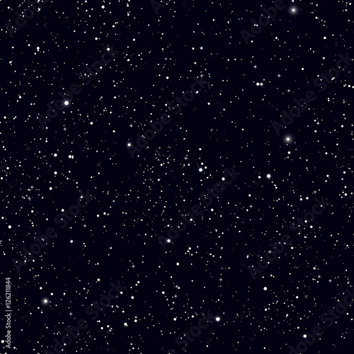 Space with stars vector background. Galaxy and planets in cosmos pattern
