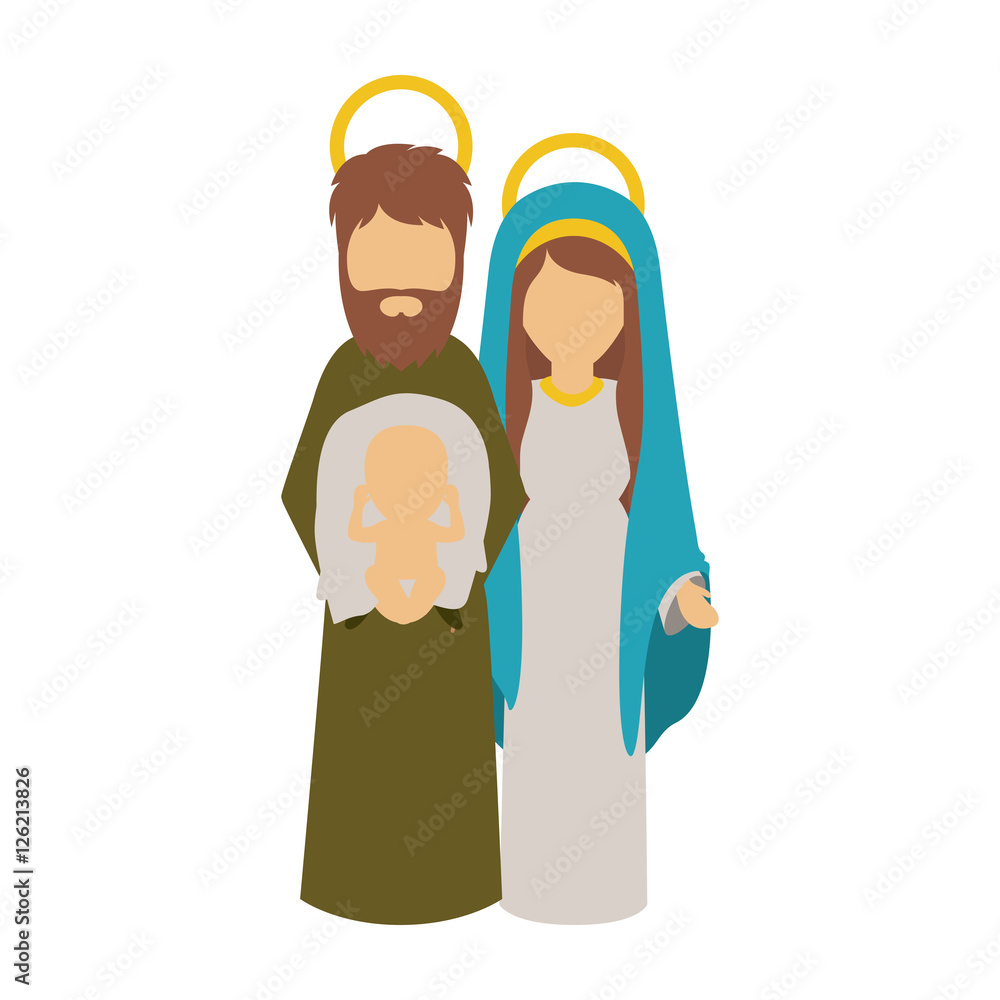Mary joseph and baby jesus icon. Holy night family christmas and betlehem theme. Isolated design. Vector illustration Mary joseph and baby jesus icon. Holy night family christmas and betlehem theme. Isolated design. Vector illustration