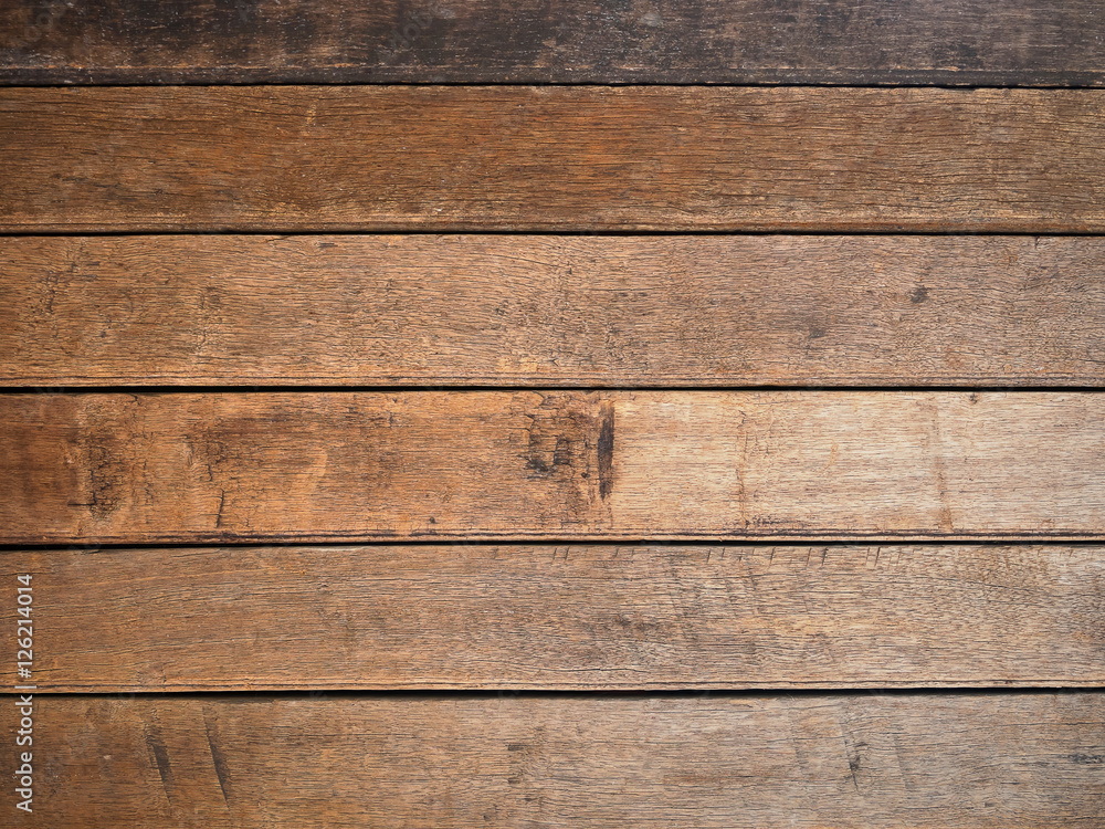 Fototapeta premium Closeup wooden panel texture for background, Top view