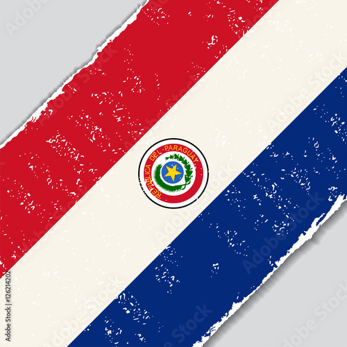 Paraguayan grunge flag. Vector illustration.