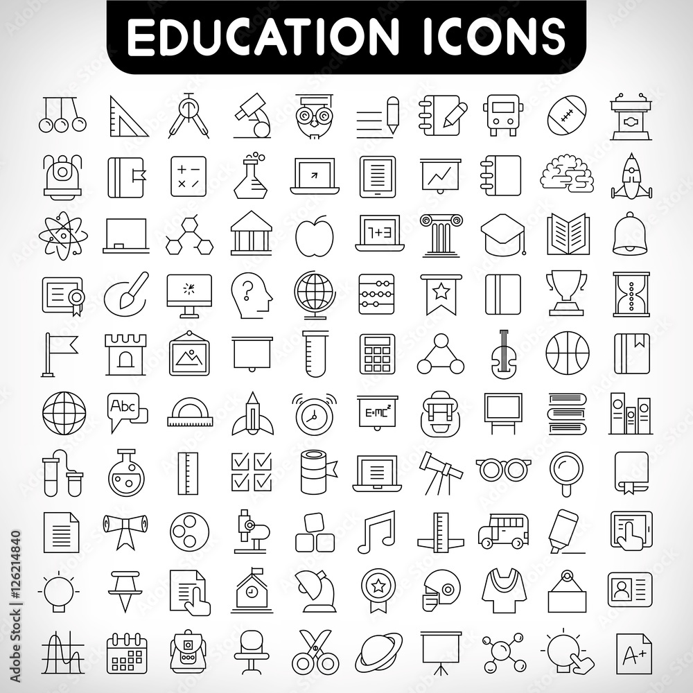 education icons, line icons