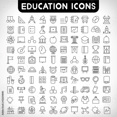 education icons, line icons