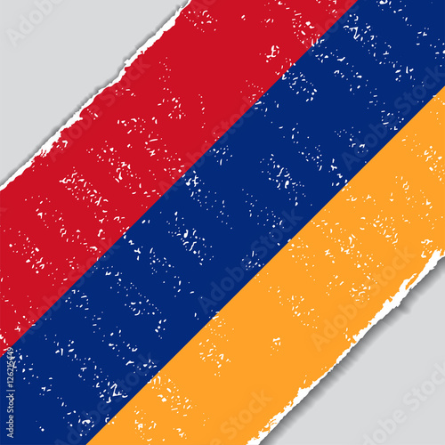 Armenian grunge flag. Vector illustration.