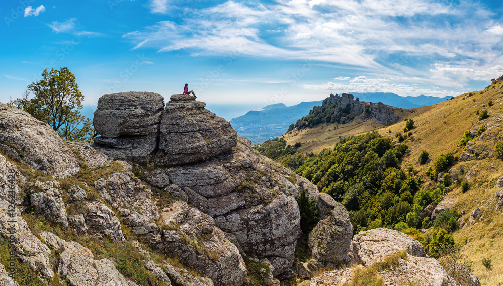 Rocks panorama on the mountain Demerdzhi