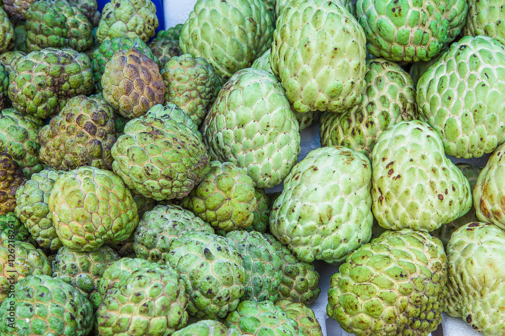 Fototapeta premium Annona sold in rural markets in thailand