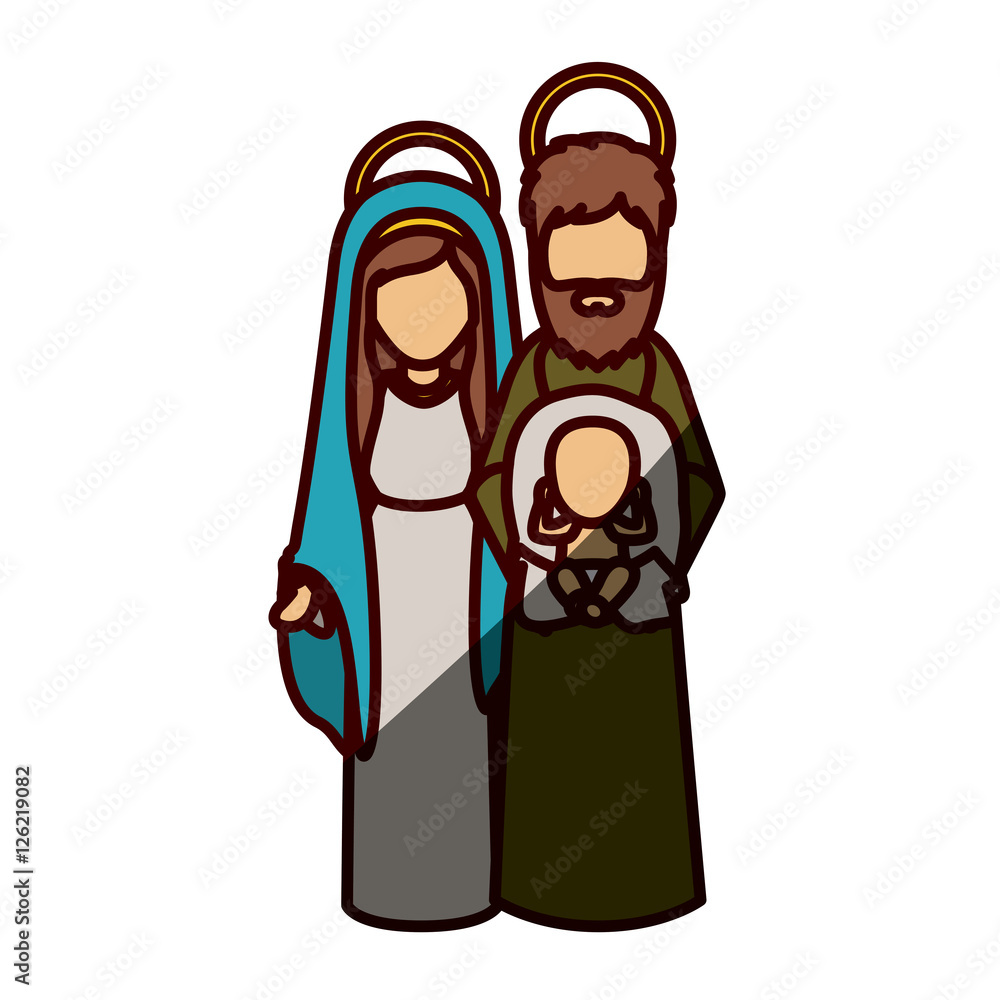 Mary joseph and baby jesus icon. Holy night family christmas and betlehem theme. Isolated design. Vector illustration Mary joseph and baby jesus icon. Holy night family christmas and betlehem theme. Isolated design. Vector illustration