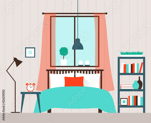 Vector interior of a bedroom