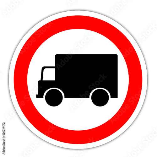 Panneau routier en France : Interdit aux poids lourds