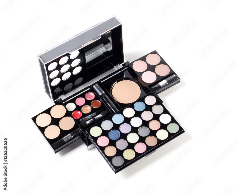 Professional makeup palette isolated on white Professional makeup palette isolated on white