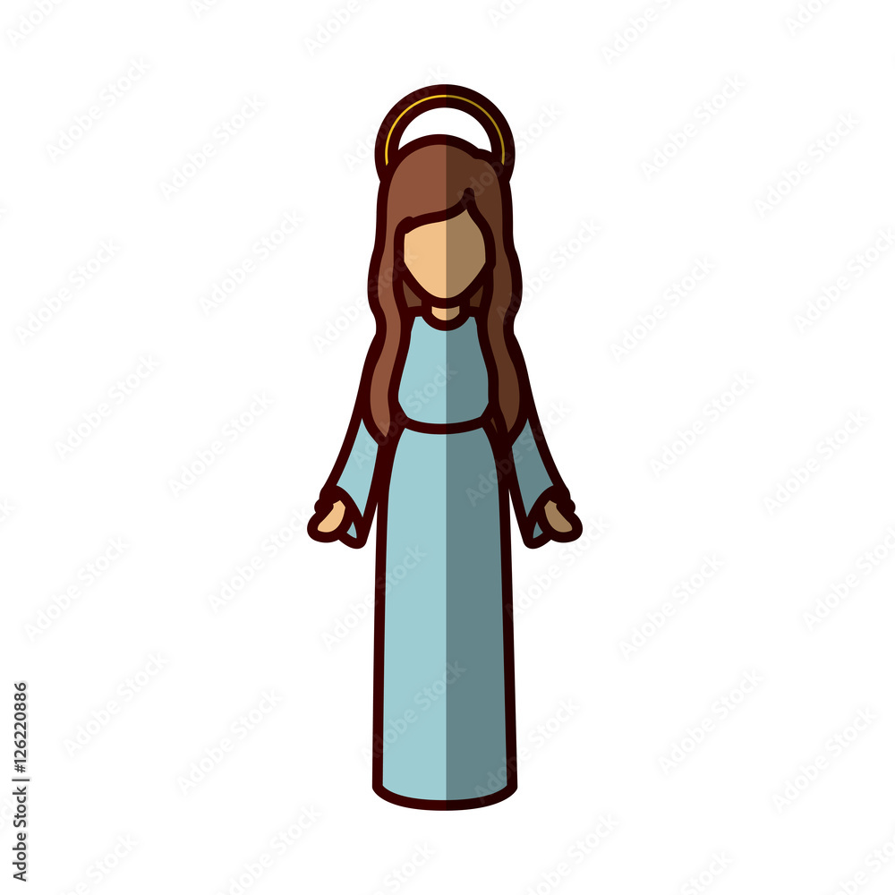 Mary cartoon icon. Holy night family christmas and betlehem theme. Isolated design. Vector illustration
