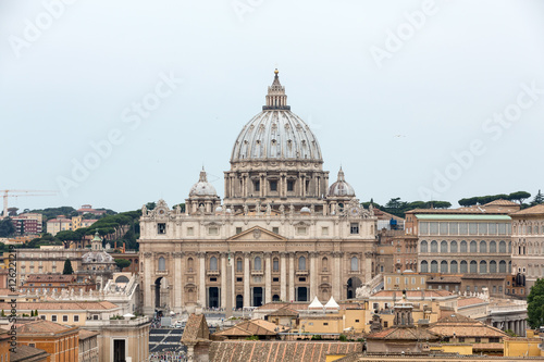  Vatican and Basilica of Saint Peter seen from Castel Sant'Angelo. Roma, Italy