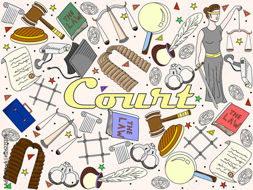 Set law and justice vector