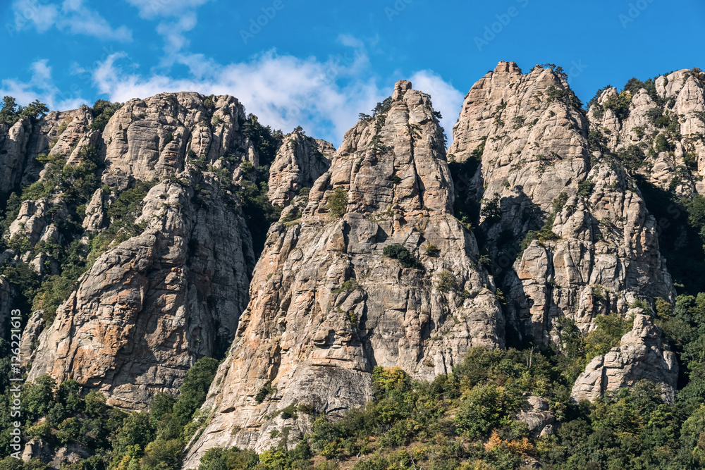 Beautiful rocks in the Valley of Ghosts, Demerdzhi mountain
