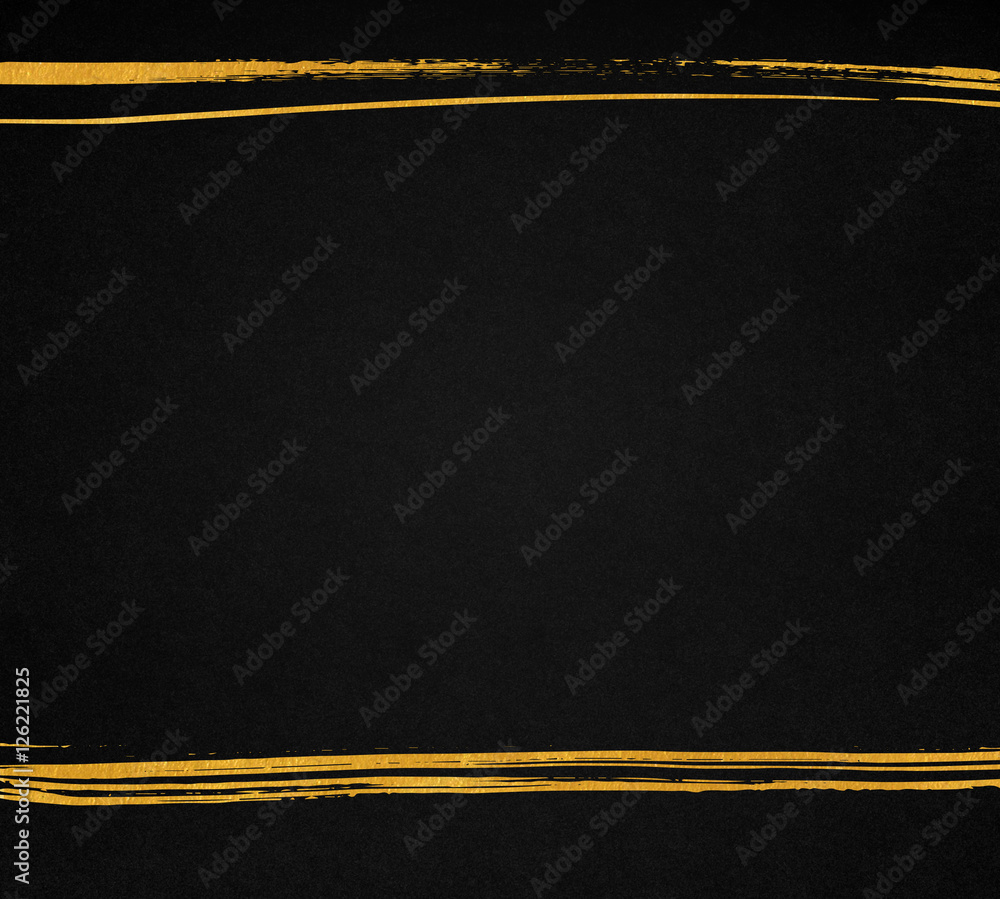 Black paper texture with hand drawn golden lines. Dark background with ...
