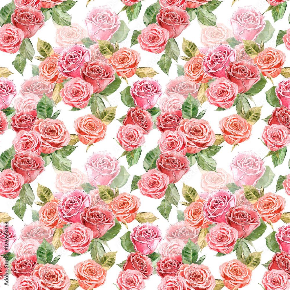 seamless texture with roses. watercolor painting seamless texture with roses. watercolor painting