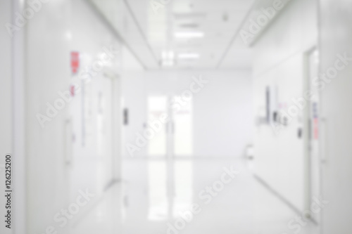 hospital interior corridor blurred background