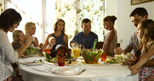 Multi Generation Family Celebrating Thanksgiving