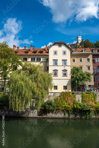 Ljubljana city view with Ljublianica river, Slovenia