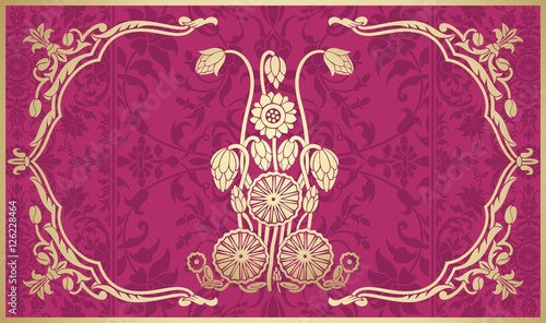 Fototapeta Naklejka Na Ścianę i Meble -  water lilies, wedding card design, India