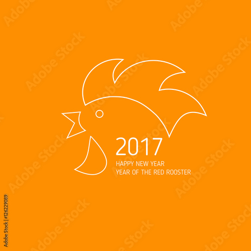 illustration yellow background Cock 2017