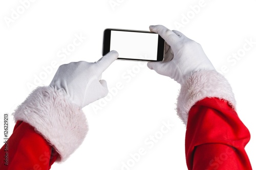 Santa claus using mobile phone