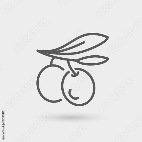 olive thin line icon