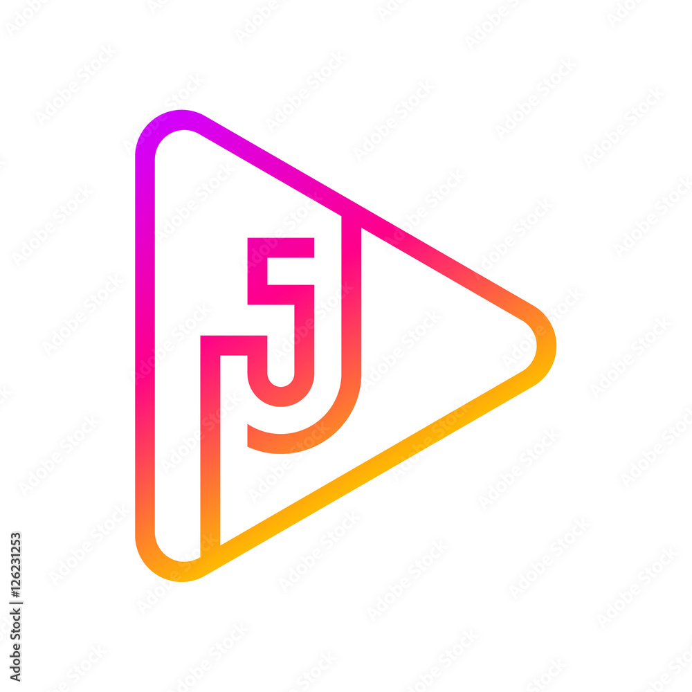 Letter J Multimedia and Play logo design Letter J Multimedia and Play logo design